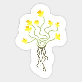 Spiral Flower: Yellow Sticker